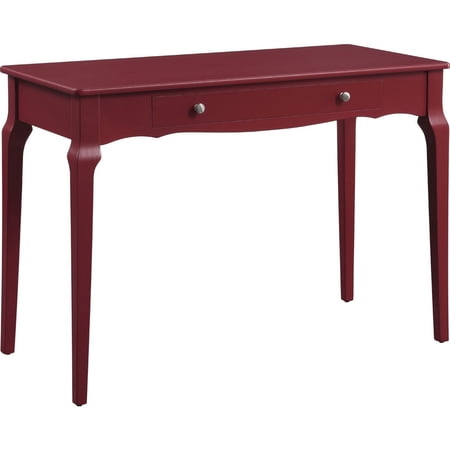 Wooden Storage Drawer Glide Writing Desk Red