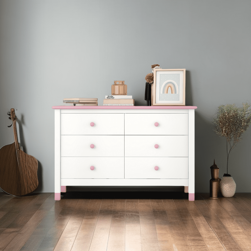 Wooden Storage Dresser with 6 Drawers,Storage Cabinet for Kids Bedroom ...