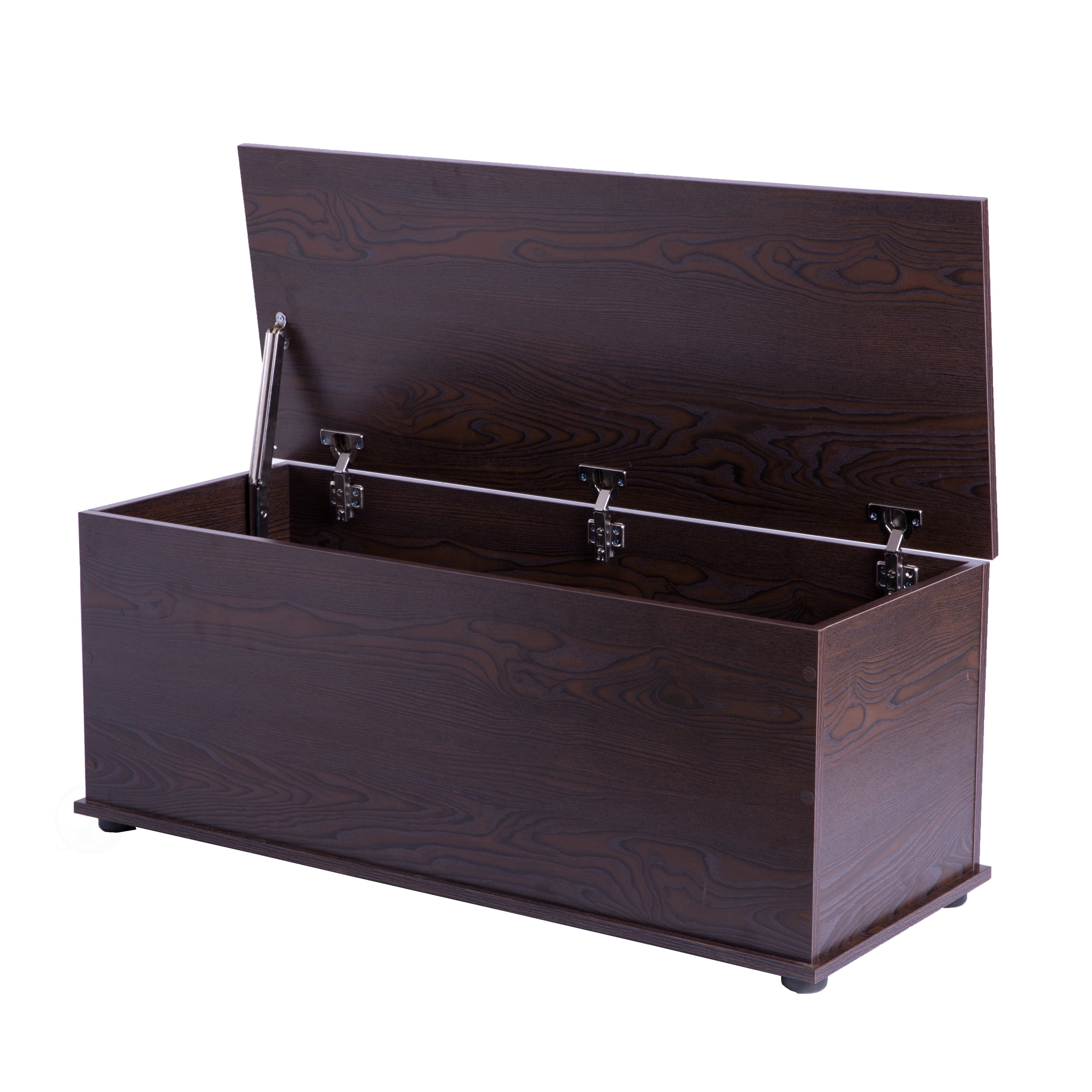 Dark Brown MDF Wooden Storage Toy Box with Easy Lift Lid