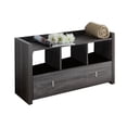 thumbnail image 1 of Wooden Storage Shoe Rack Bench With 3 Shelves and Raised Top Distressed Gray - Saltoro Sherpi, 1 of 6
