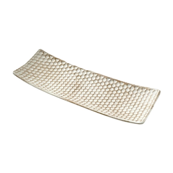 Wooden Storage Tray, Snack Tray, Long Decorative Serving Tray for Living Room and Dining Table, Sustainable Wood Material, Sleek Honeycomb Grain Finish, Practical and Versatile Home Organizer