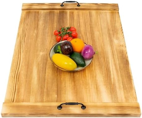 Wooden Stove Top Cover, 30 x 22 Inch Noodle Board with Handles, 44.09 lbs Capacity for Gas Burners and Counter Space