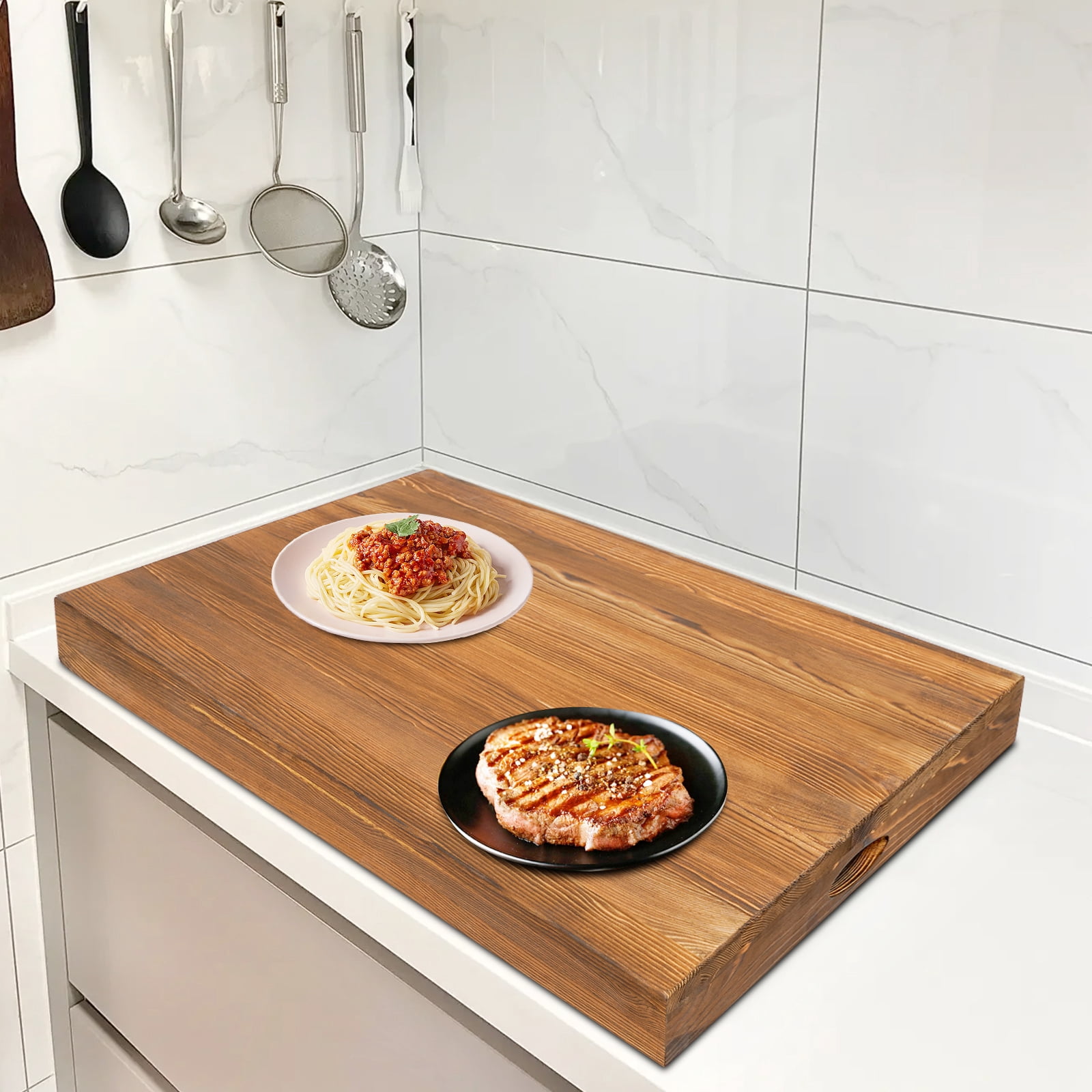 Wooden Stove Top Cover Stove Cover Protector Noodle Board Stove Cover Pine Wood for Apartments, Homes