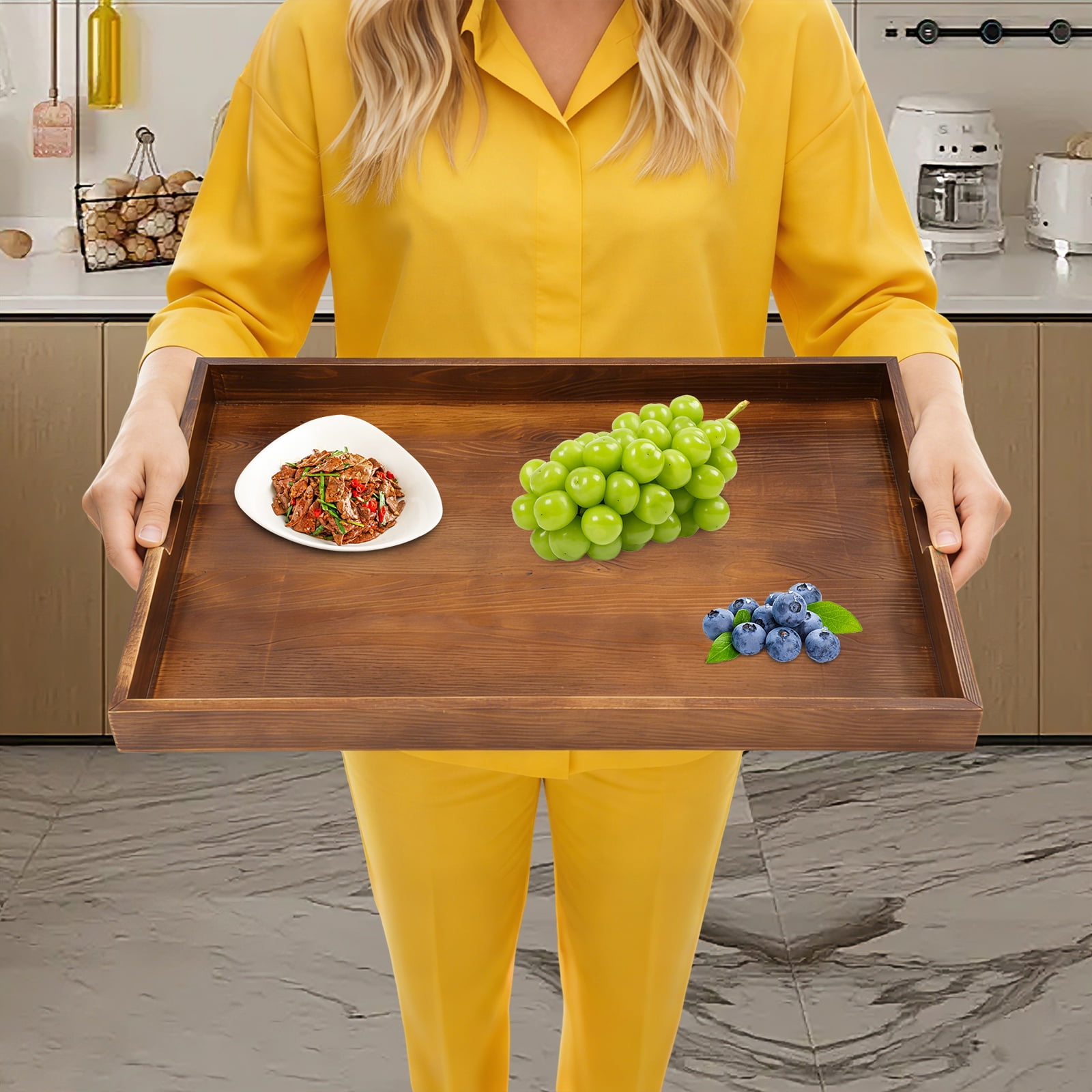 Wooden Stove Top Covers 29.5x22x2.5inch Walnut Color Noodle Board Stove Cover with Built-in Handles for Electric Stove and Gas Burners, Kitchen Sink Cover and Serving Tray