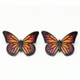 thumbnail image 1 of Wooden Stud Earrings Monarch Butterflies, Handmade, Black, Red and Orange, Fair trade, Lightweight, 1 of 2