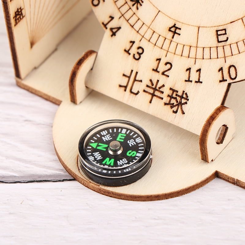 Wooden Sundial Model Technology Small Production DIY Material Sun Clock ...