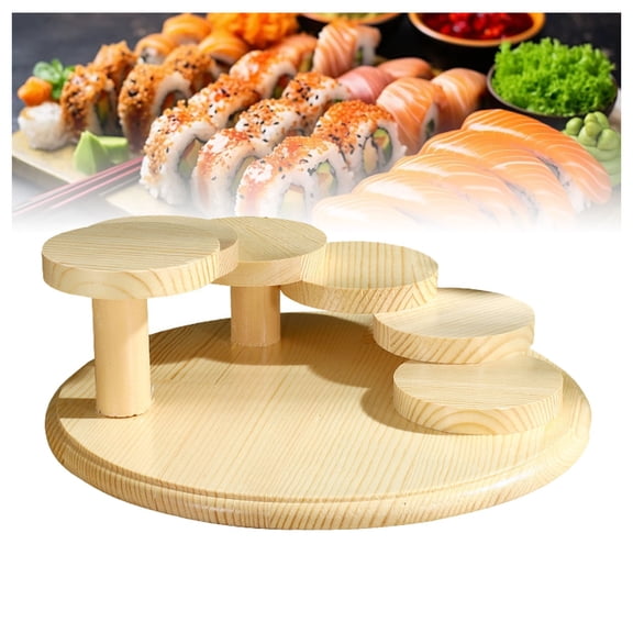 Wooden Sushi Plate Serving Tray, 6 Tier Sashimi Serving Plate Creative Japanese Sashimi Sushi Plate, Staircase Style for Home, Restaurant Kitchen