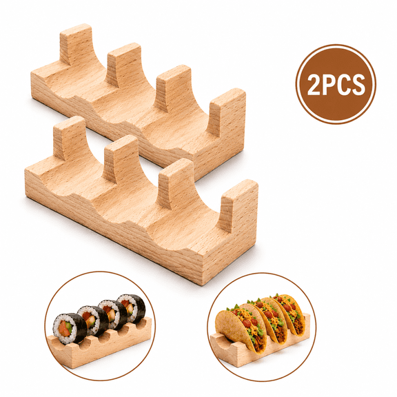 Wooden Sushi Taco Holders, Sushi Hand Roll Holder Wood Temaki Sushi Holder Taco Display Stand Rack Sushi Taco Presentation Platter