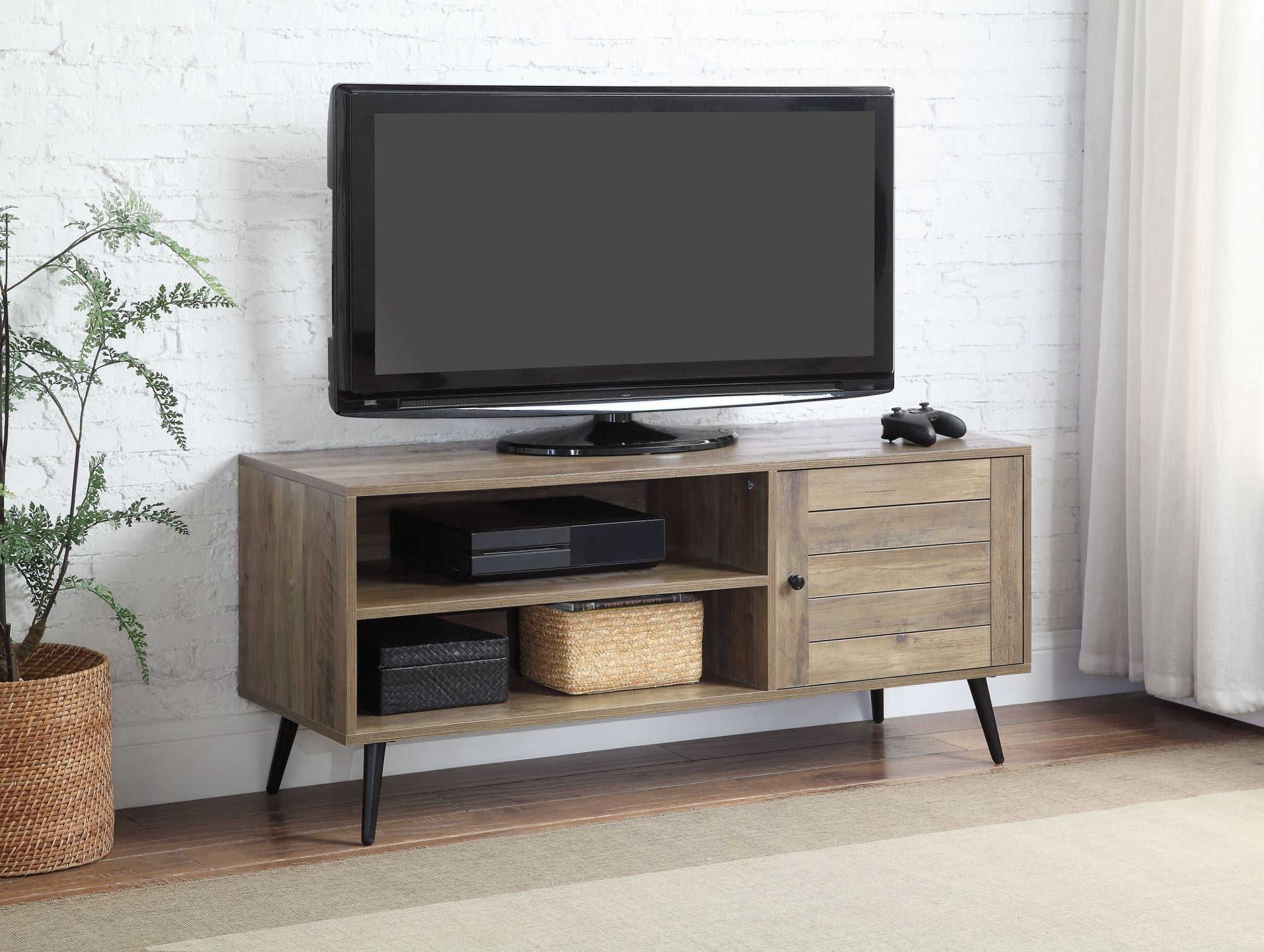 Wooden TV Stand, Aukfa Entertainment Center with Storage and