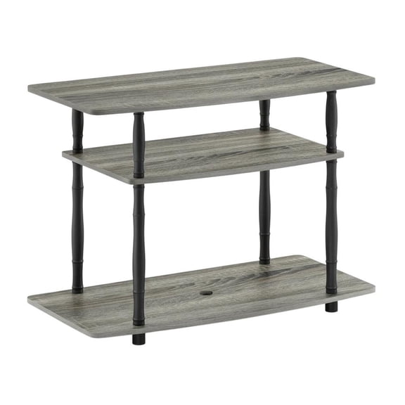 Wooden TV Stand, Classic Tube Design in Grey, Black, Modern Storage Solution
