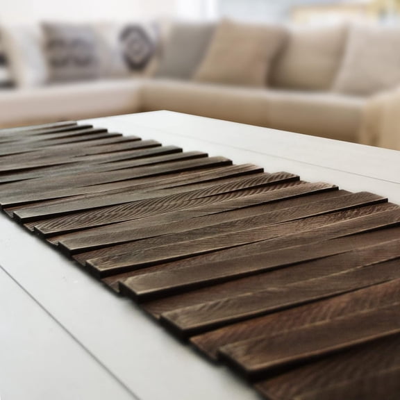 Wooden Table Runner, Natural Durable Wood with Thick Felt Backing, Table Decor for Dining Room, Farmhouse, Wedding, Brown