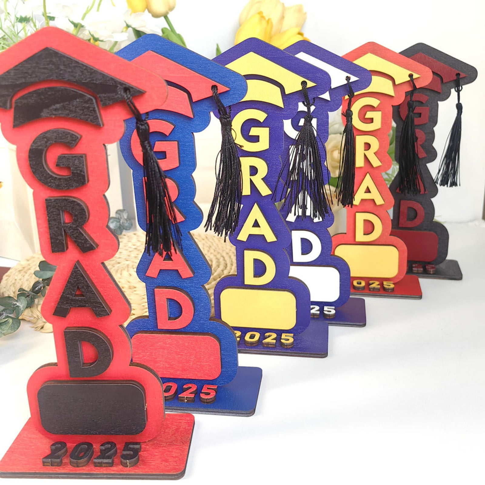Wooden Table Sign Class of 2025 Graduation Decorations Sign Class of ...