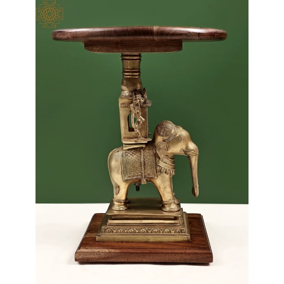 Wooden Table on Elephant and Yali Palki Stand