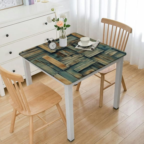 Wooden Tablecloth, Old Deck Tree Forest Woods Natural Image, Rectangular Table Cover for Dining Room Kitchen Decor