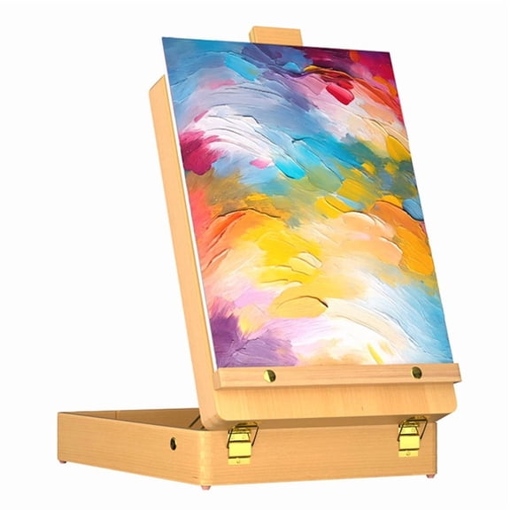 Wooden Tabletop Easel with Drawers for Artists, Portable and Foldable Design for Painting and Drawing