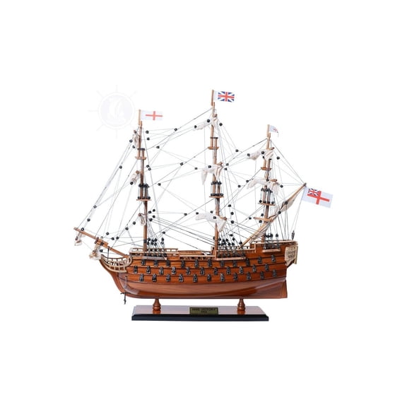 Wooden Tall Ship Model - Victory Replica Collectible Nautical Decor - Handcrafted Ship Figurine 19.5"