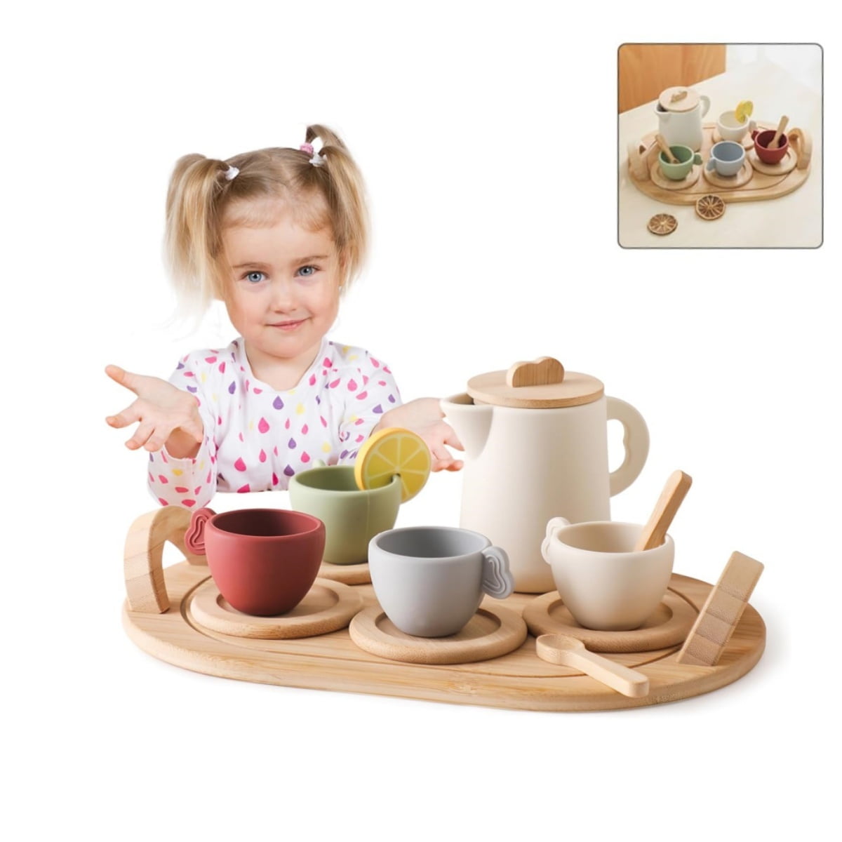 Disney 26 Piece Dinnerwear Plastic Play Tea Set, Multi-color