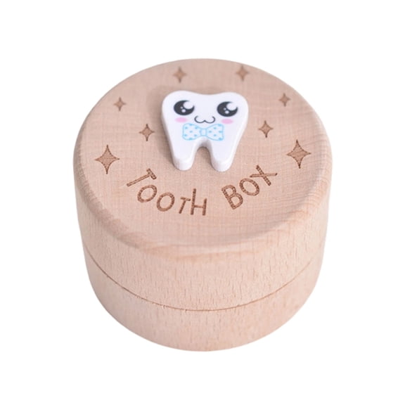 Wooden Teeth Keepsake Box, Thimble Design Memory Holder for Milk Teeth Storage, Compact Organizer for Home Nursery and Baby Keepsake Display