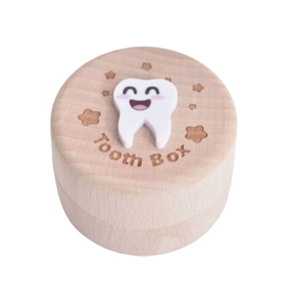 Wooden Teeth Keepsake Box, Thimble Design Memory Holder for Milk Teeth Storage, Compact Organizer for Home Nursery and Baby Keepsake Display