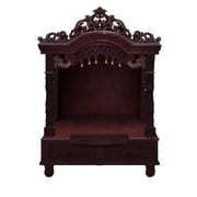 Wooden Temple| Antique Handcarved Mandir with Drawers And Cabinet| Temple Puja Mandir for Home & Office | Pooja Ghar| Rosewood Wooden mandir