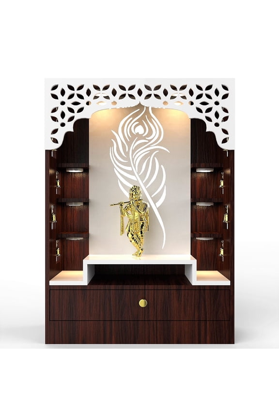Wooden Temple / Designer Mandir For Home With LED Lights / Temple For Home And Office / Pooja Mandap / Pooja Ghar /Hindu Pooja Temple