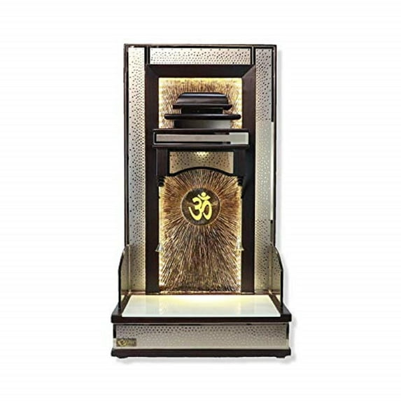 Wooden Temple For Home / Textured Mandir With LED Lights / Pooja Ghar For Home / Wall Hanging And Table Top Manidr/ Pooja Mandap