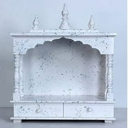 Wooden Temple Handcrafted Hindu Hanging Puja Mandir / Pooja Ghar / Mandap For Worship Home Decor Or Office Household Shrine for Diwali