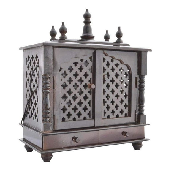 Wooden Temple Handcrafted Rajisthani Wall Hanging Pooja Mandir / Pooja Ghar/ Mandap For Worship /Temple For Home And Office Household Shrine
