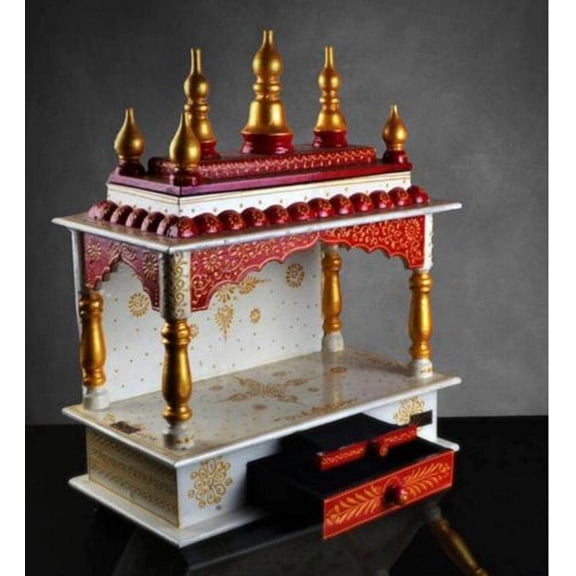 Wooden Temple/Home Temple/Pooja Mandir/Pooja Mandap/Temple for Home by Kamdhenu Art And Craft (BK-6)