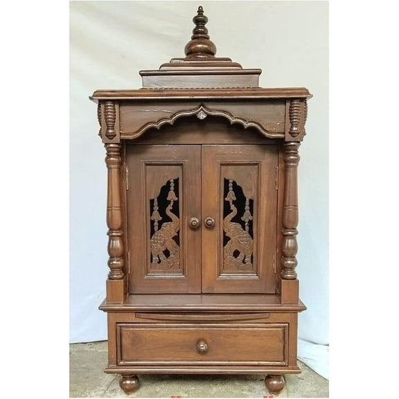 Wooden Temple for Home, Traditional Pooja Mandir for Home, Indian Home Mandir, Handcrafted Temple, Decorated Mandir, Teak Wood Temple, Handmade Temple, Pooja Ghar, Pooja Mandap - AtoZ India Cart