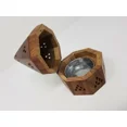 thumbnail image 1 of Wooden Temple Pyramid Charcoal Cone Sage Smudge Incense Burner 5", 1 of 5