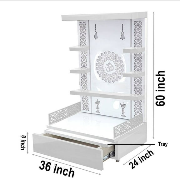 Wooden Temple With LED Lights For Home & Office | Puja Mandir For Home| Pooja Mandap | Wall Hanging And Table Top|Puja Mandir 603624 HWL