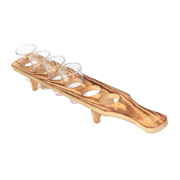 Wooden Tequila Presentation Board Shot Glass Display Tray With 6 Holes Drinks Serving Board Party Essential