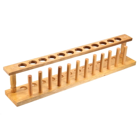 Wooden Test Tube Holder Rack 12 Wells 12 Pins for 16mm-20mm Centrifuge Tubes