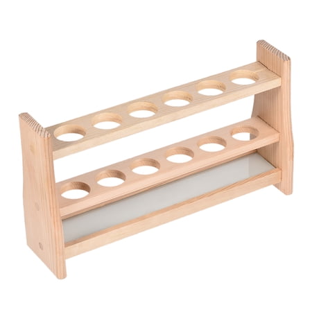 Uxcell Wooden Test Tube Holder Rack 6 Wells for 100ml Centrifuge Tubes 11.6" x 2.95" x 6.5"