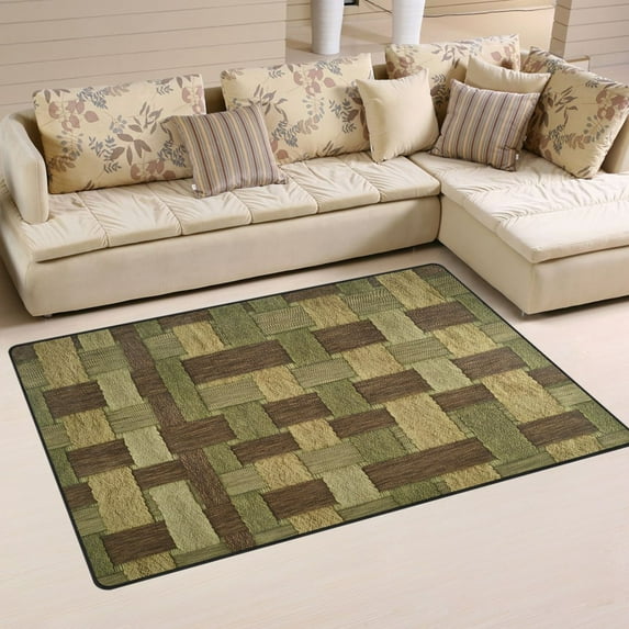 Wooden Texture Pattern Soft Polyester Area Rug 31''x20'', Non Slip, Memory Foam, Water Absorbent
