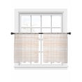 thumbnail image 1 of Wooden Texture Sheer Curtains 2 Panels Set Modern Rustic Farmhouse Wood Grain Simple Geometric Sheer Window Curtains Light Filtering Rod Pocket Voile Drapes for Bedroom Living Room 52"x45", 1 of 8