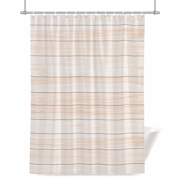 Wooden Texture Shower Curtain, 72" x 72", Modern Rustic Farmhouse Wood Grain Simple Geometric Waterproof Bathroom Curtain Washable Shower Curtain Set with 12 Hooks