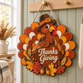 Rustic Fall Thumbnail Wooden Thanksgiving Turkey Door Sign Rustic Fall Harvest Decor ...