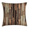 thumbnail image 1 of Wooden Throw Pillow Cushion Cover, Brown Old Hardwood Floor Plank Grunge Lodge Garage Loft Natural Rural Graphic Artsy Print, Decorative Square Accent Pillow Case, 16 X 16 Inches, Brown, by Ambesonne, 1 of 2