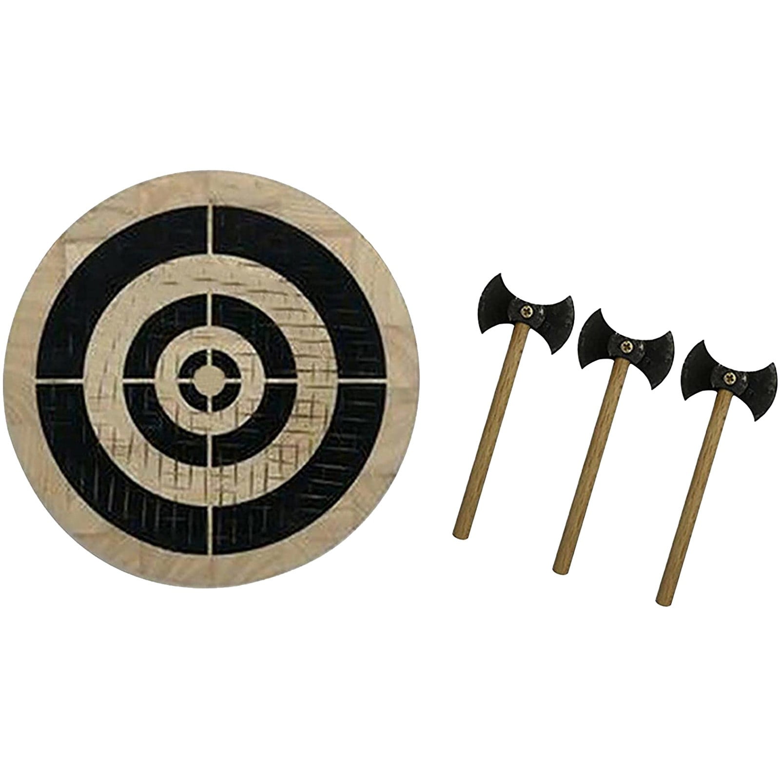 Wooden Throwing Target Board with Three Throwing Axes Set for Indoor Outdoor Games Suitable for Recreational Activities Practice As shown One Size
