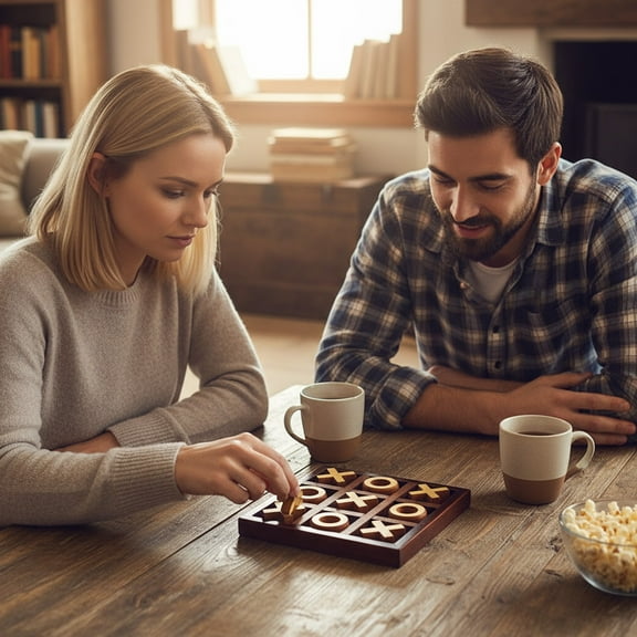 Wooden Tic Tac Toe under $5! Cagogo Noughts and CrossesKids Board Game, Wooden Tic Tac Toe Game forChildren, Indoor Playing Strategy Game, Educational Family Game forKids Learning