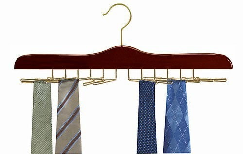 Wooden Tie Hanger - Walnut & Brass