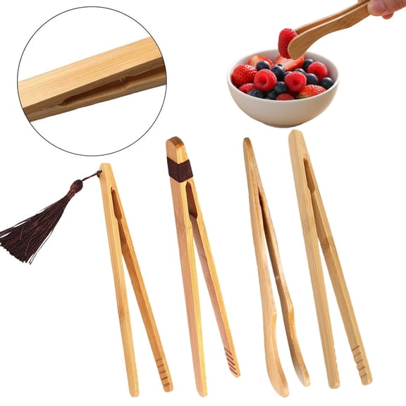 Wooden Toaster Tongs for Cooking and Holding, Reusable Bamboo Tongs for Cheese, Bread, and Muffins, Ideal Kitchen Utensil, 18x1cm