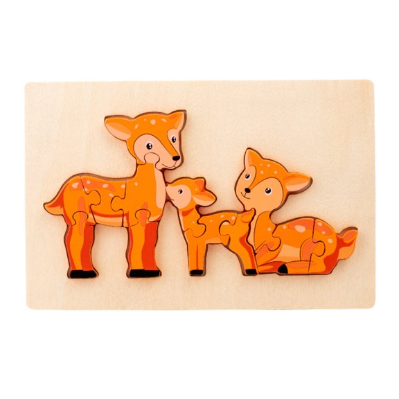 Wooden Toddler Animal Puzzle, 3D Parent-Child Stacking Jigsaw Toy for Kids 1-3, Non-Toxic Wood, Perfect Gift for Preschool Boys & Girls