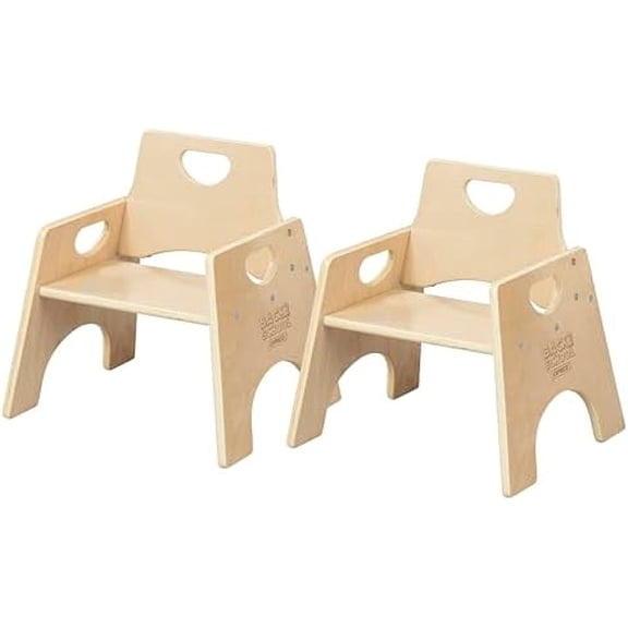 Wooden Toddler Chairs, 8", Stackable Chairs, Natural, 2-Pack$$Home Decor, Kitchen, & Other