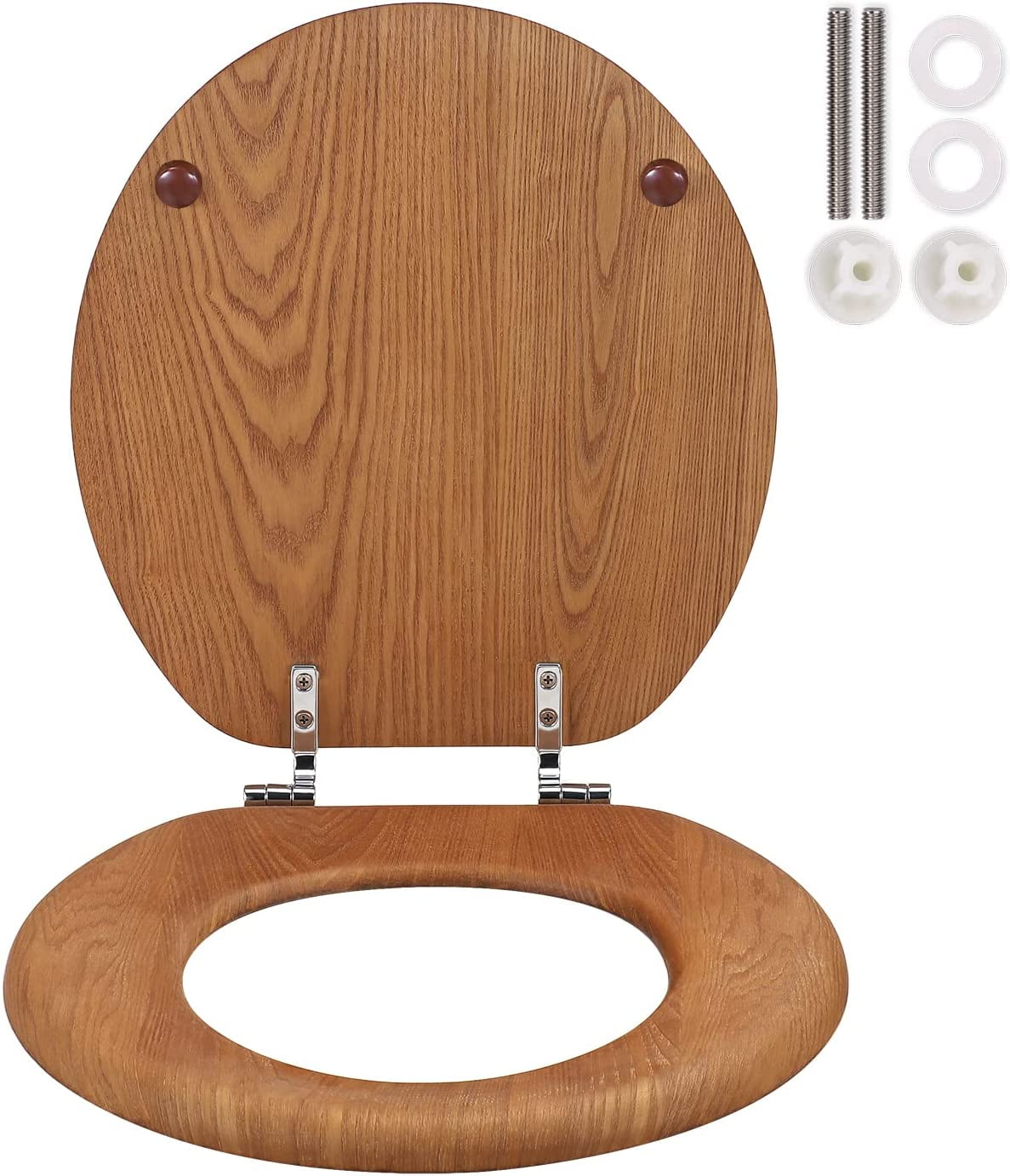 Wooden Toilet Seat Round, Wood Toilet Seat for American Standard Size Toilet Seats, Easy to Install