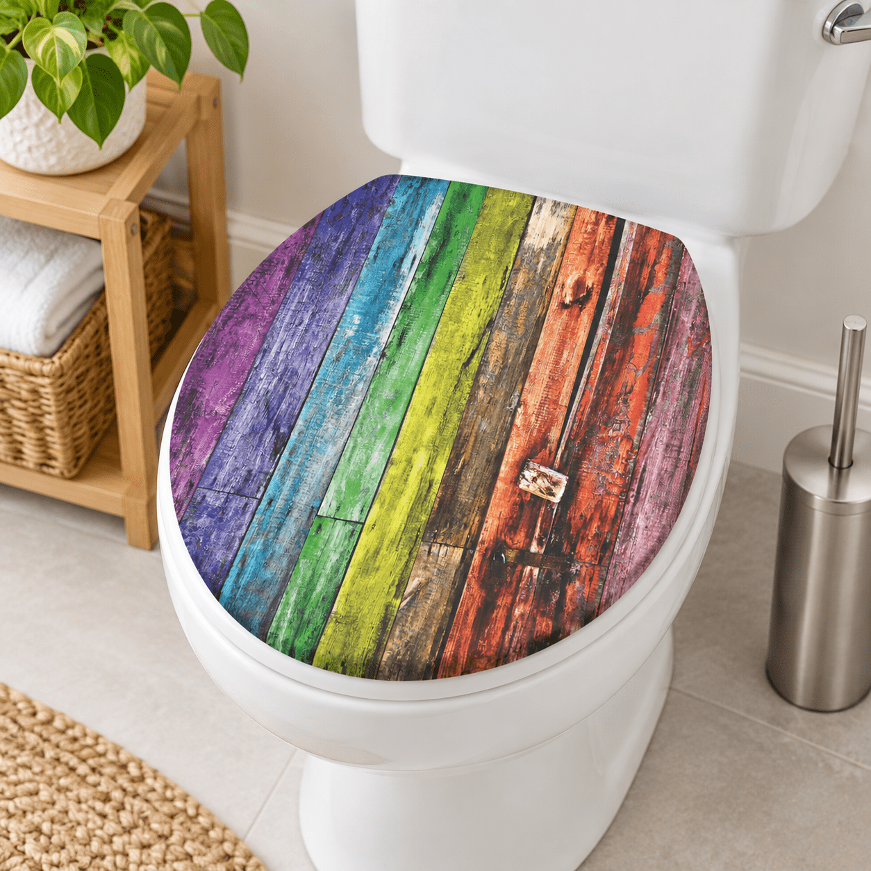 Wooden Toilet Seat With Soft Close [elongated] - Decorative Quiet ...