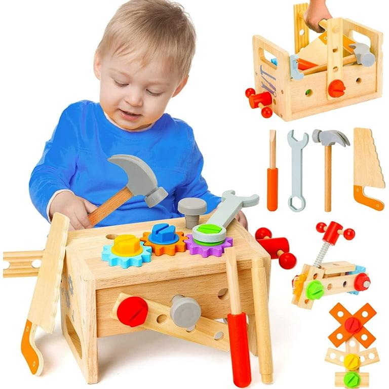 ANTIC DUCK Wooden Tool Set for Kids, 29Pcs Montessori STEM