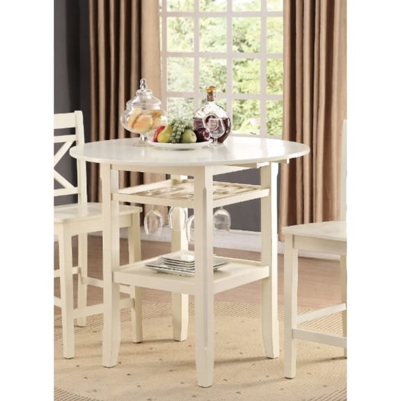 Wooden Top Square-Tapered Leg Table with Extension / Perfect for Small Spaces with Open Compartment